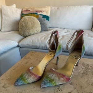 Jeffrey Campbell rainbow rhinestone Stiletto Heels